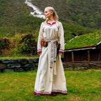 Imagen del producto Vestido vikingo Lagertha beige-rojo