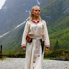 Imagen del producto Vestido vikingo Lagertha beige-rojo