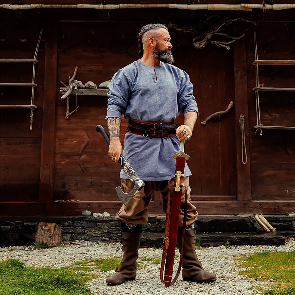Imagen del producto Túnica vikinga Torsten azul-gris