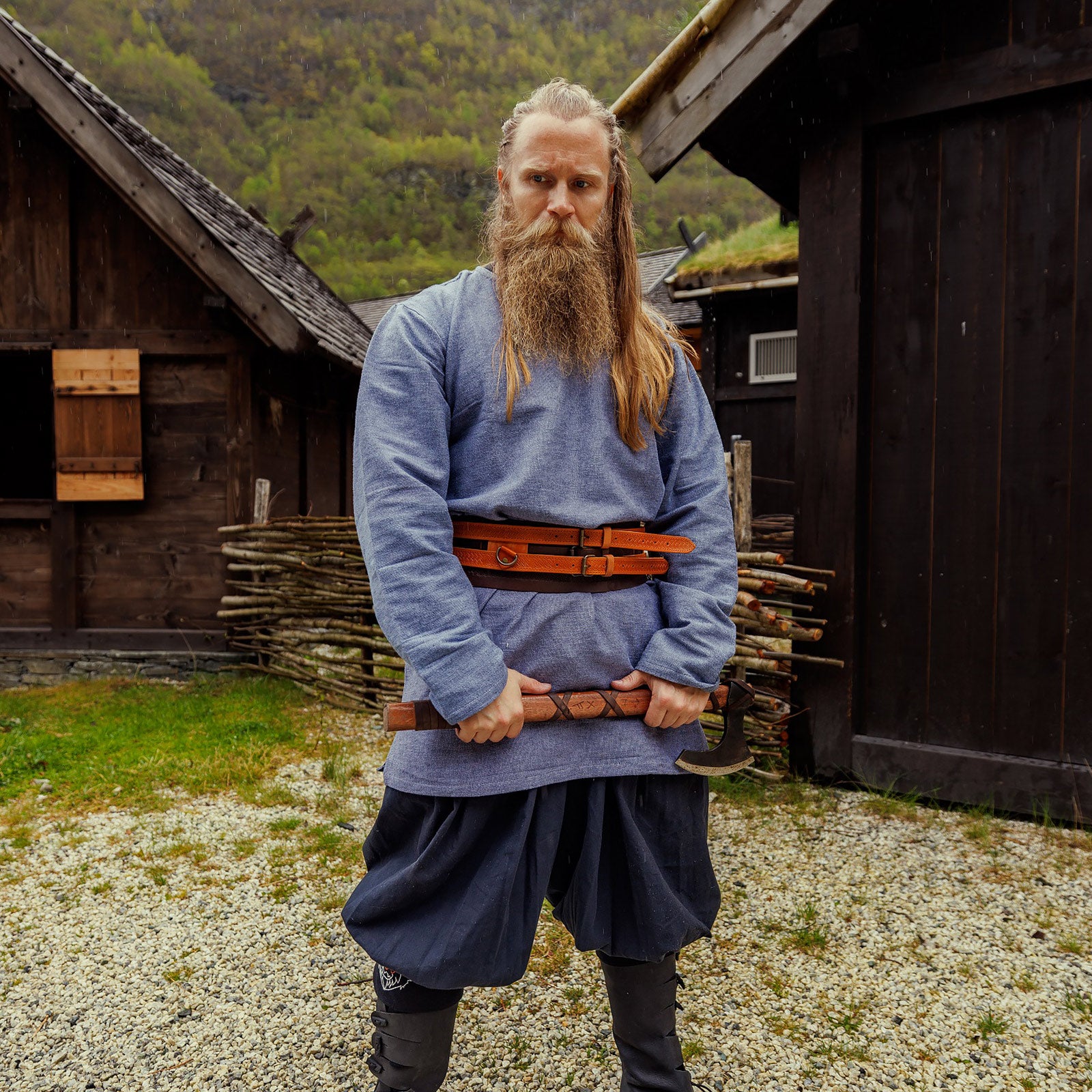 Imagen del producto Túnica vikinga Torsten azul-gris