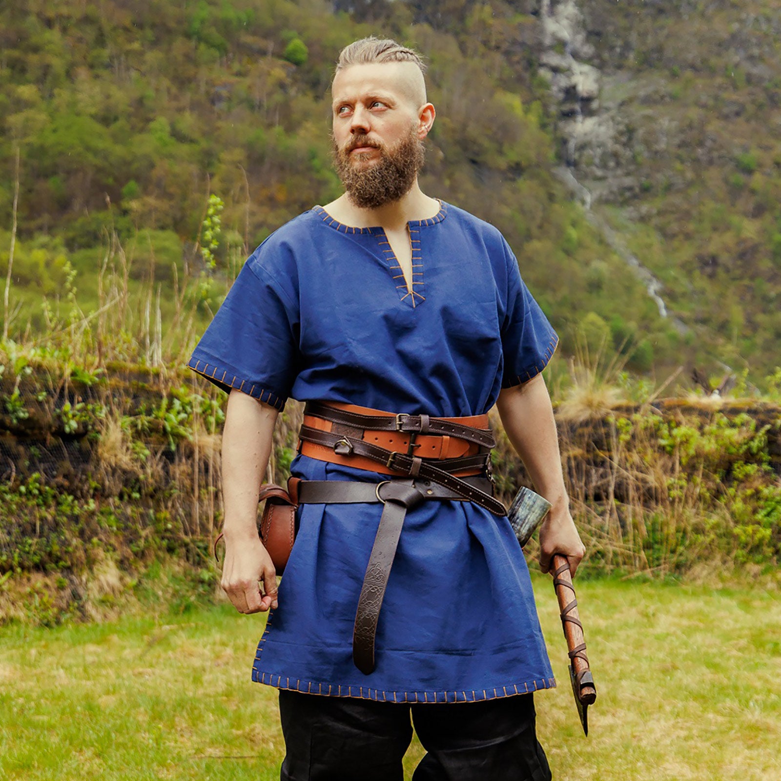 Imagen del producto Túnica medieval de manga corta Theobald azul