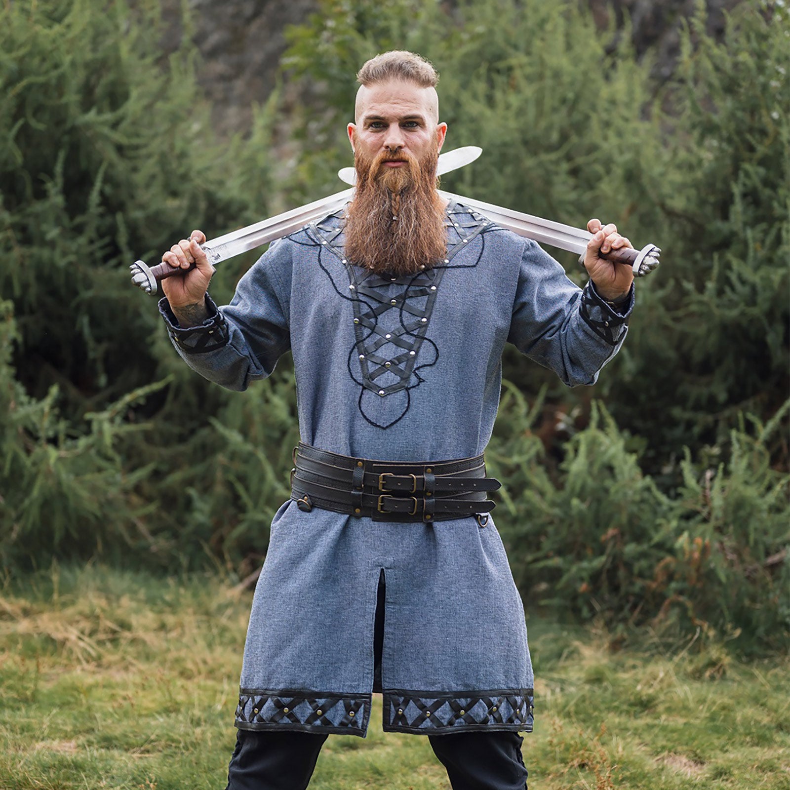 Imagen del producto Túnica medieval Erik azul-gris