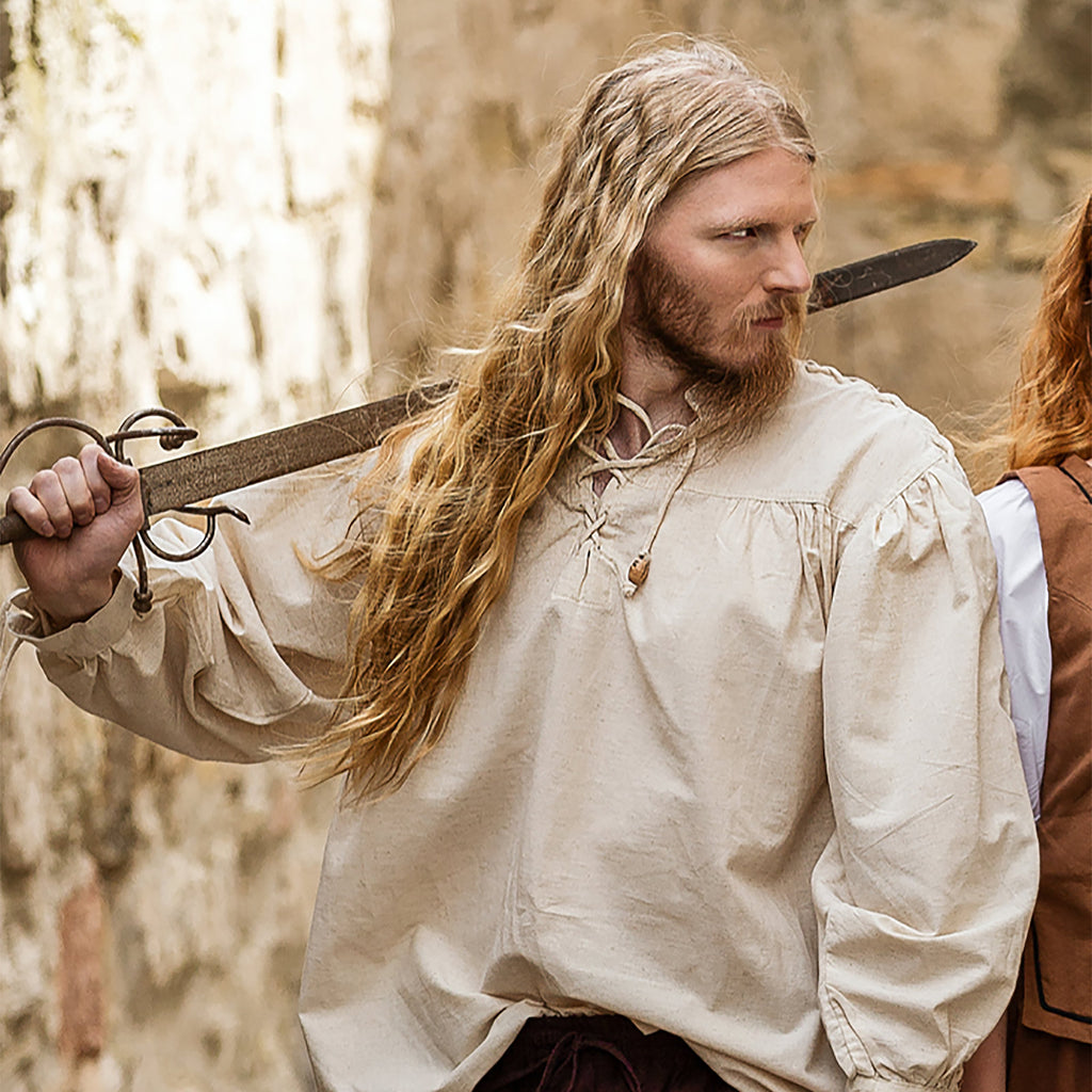 Imagen del producto Camisa medieval con cordones Julius beige