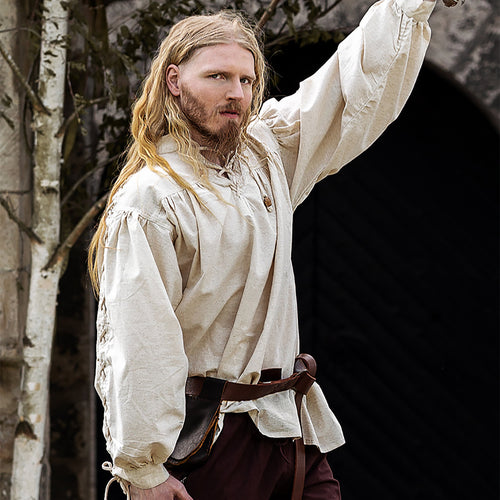 Imagen del producto Camisa medieval con cordones Julius beige