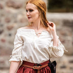 Imagen del producto Blusa medieval de manga corta Vera Beige