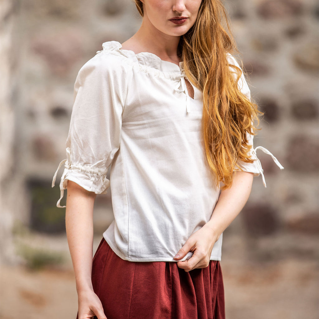 Imagen del producto Blusa medieval de manga corta Vera Beige