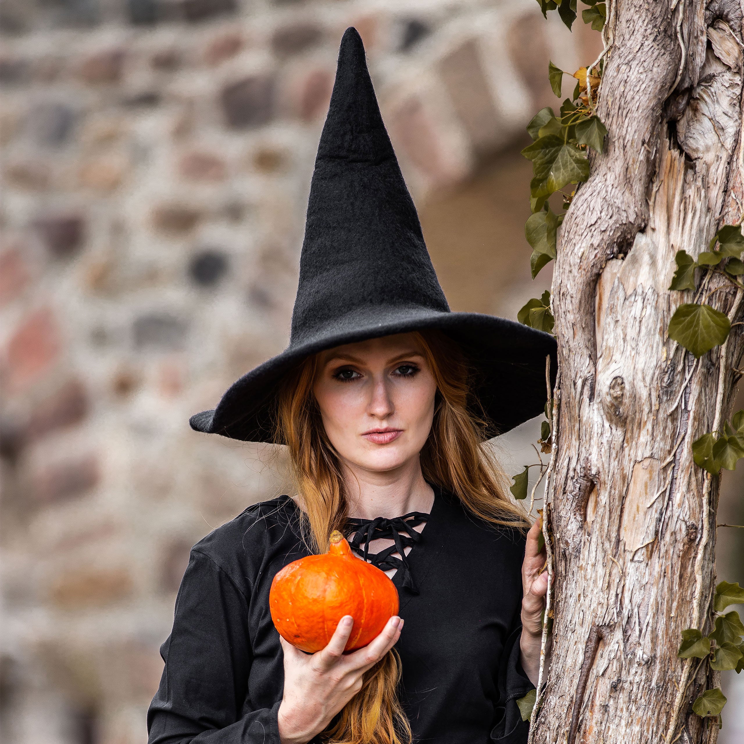 Imagen del producto Sombrero puntiagudo medieval Agata negro