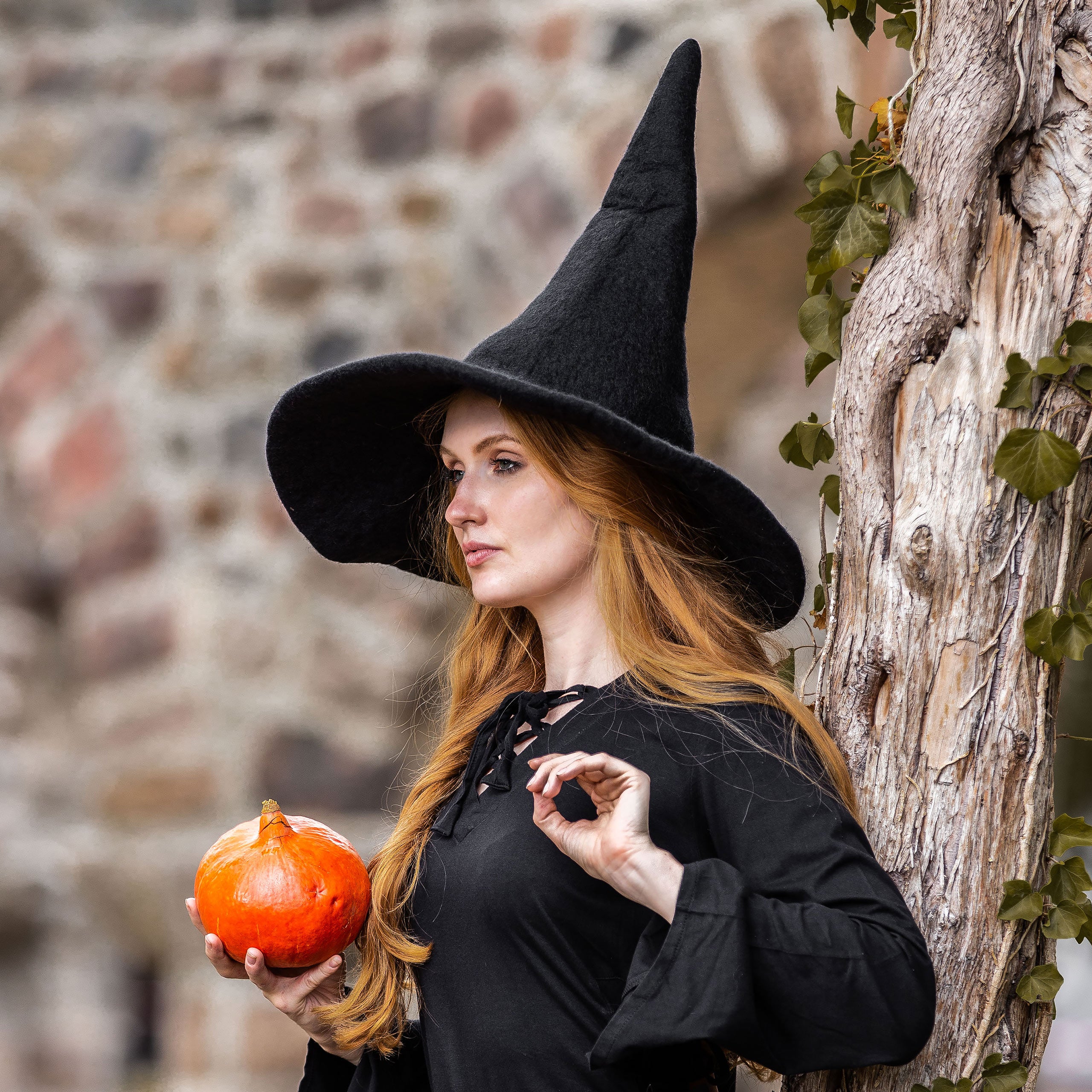 Imagen del producto Sombrero puntiagudo medieval Agata negro