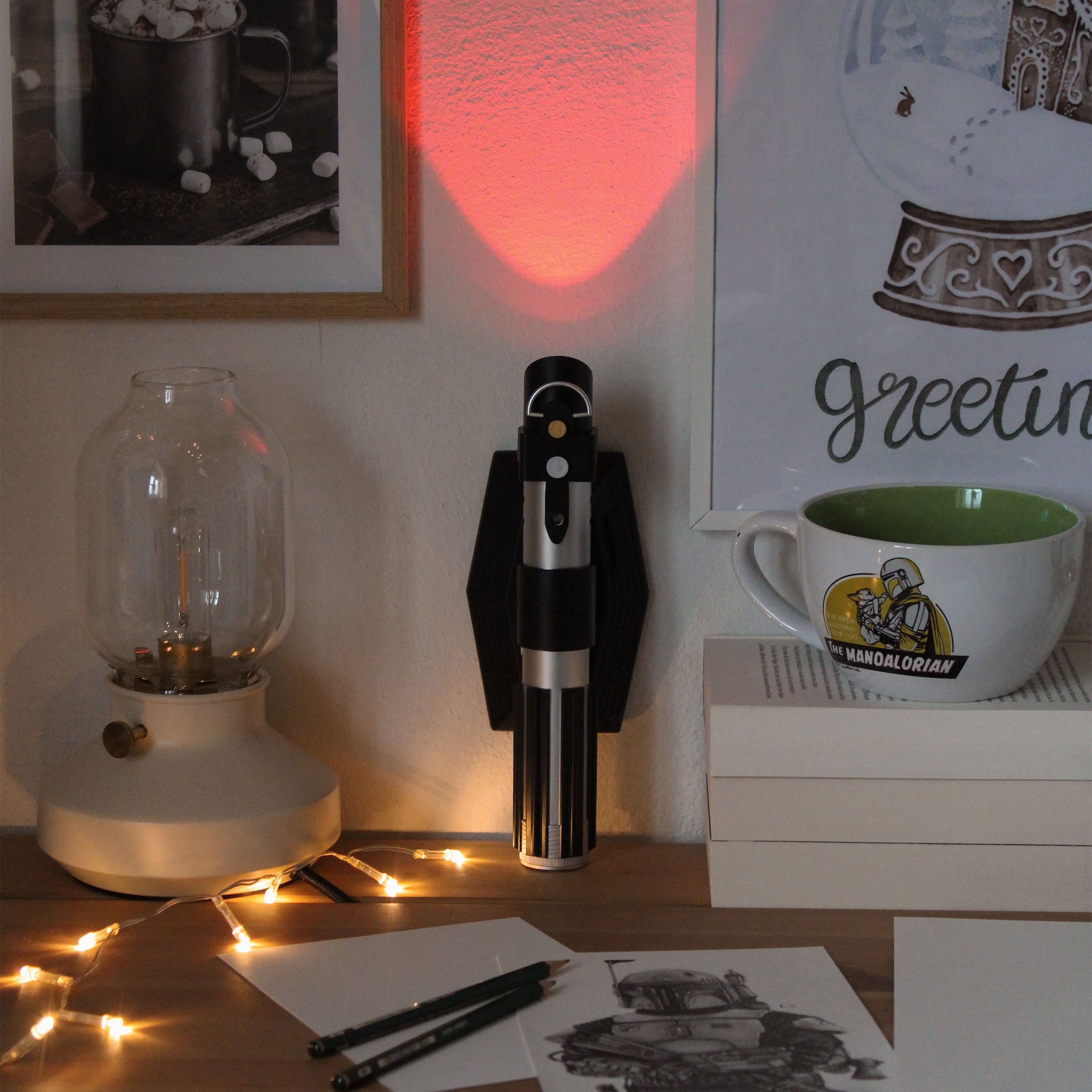 Imagen del producto Star Wars - Lámpara de pared LED de sable láser con sonido
