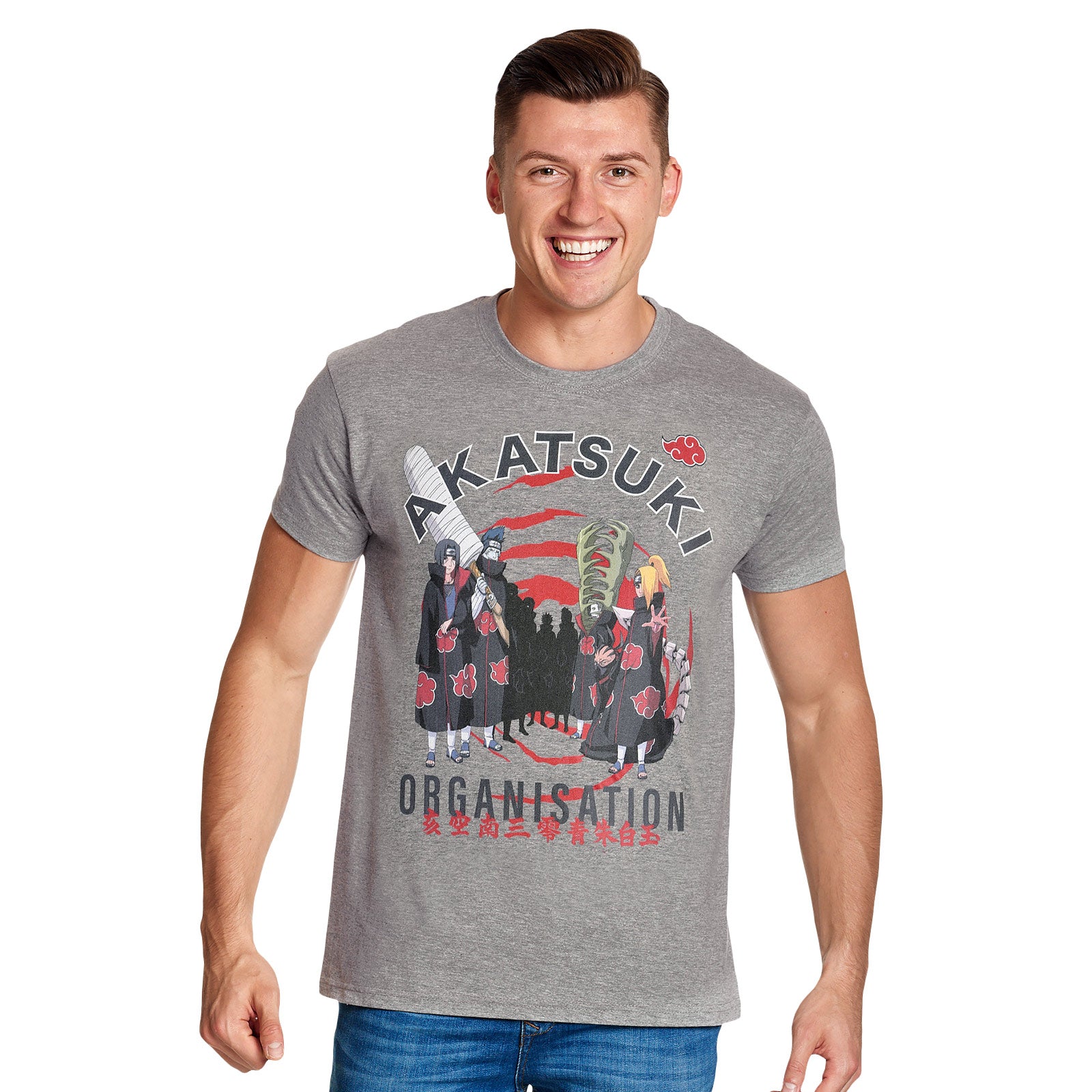 Imagen del producto Naruto Shippuden - Camiseta gris de la Organización Akatsuki