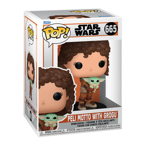 Imagen del producto Figura Funko Pop de Peli Motto con Grogu de Star Wars The Mandalorian