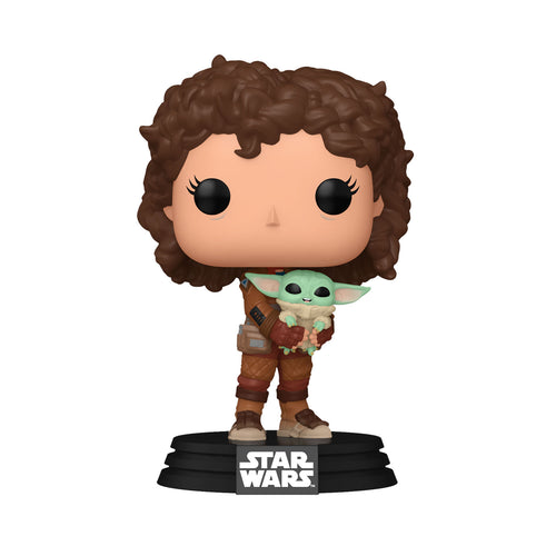 Imagen del producto Figura Funko Pop de Peli Motto con Grogu de Star Wars The Mandalorian