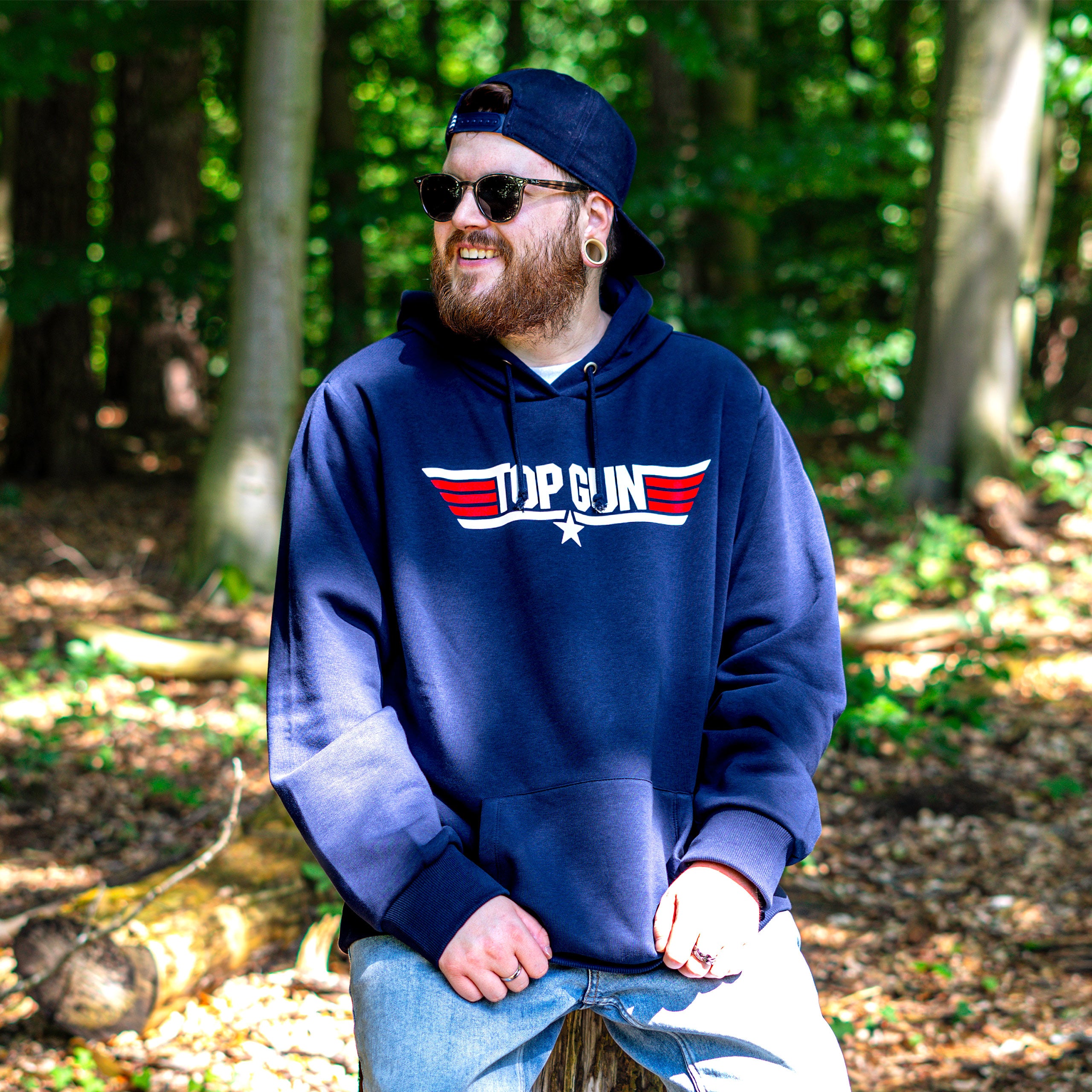 Imagen del producto Top Gun - Sudadera con capucha azul con logo