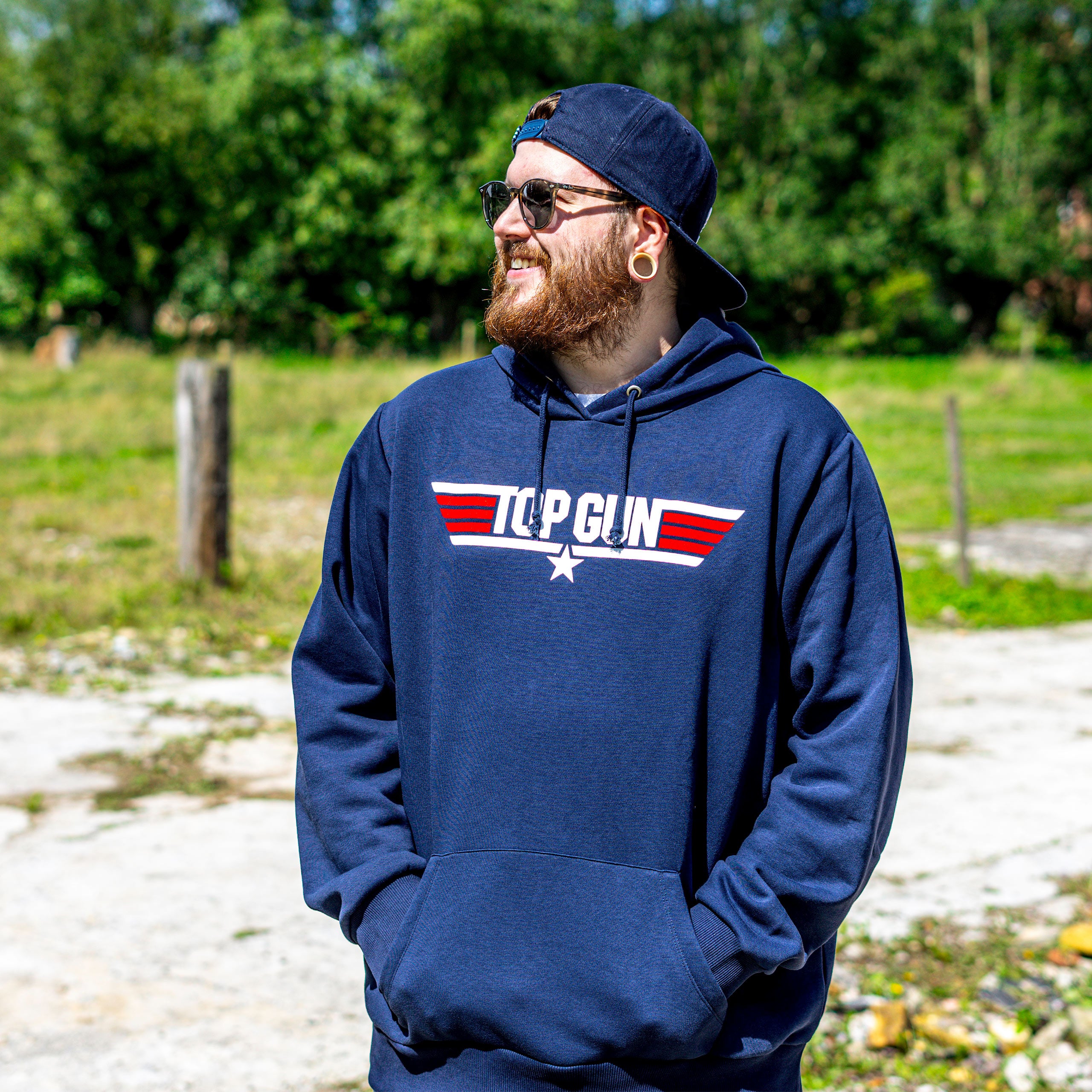 Imagen del producto Top Gun - Sudadera con capucha azul con logo