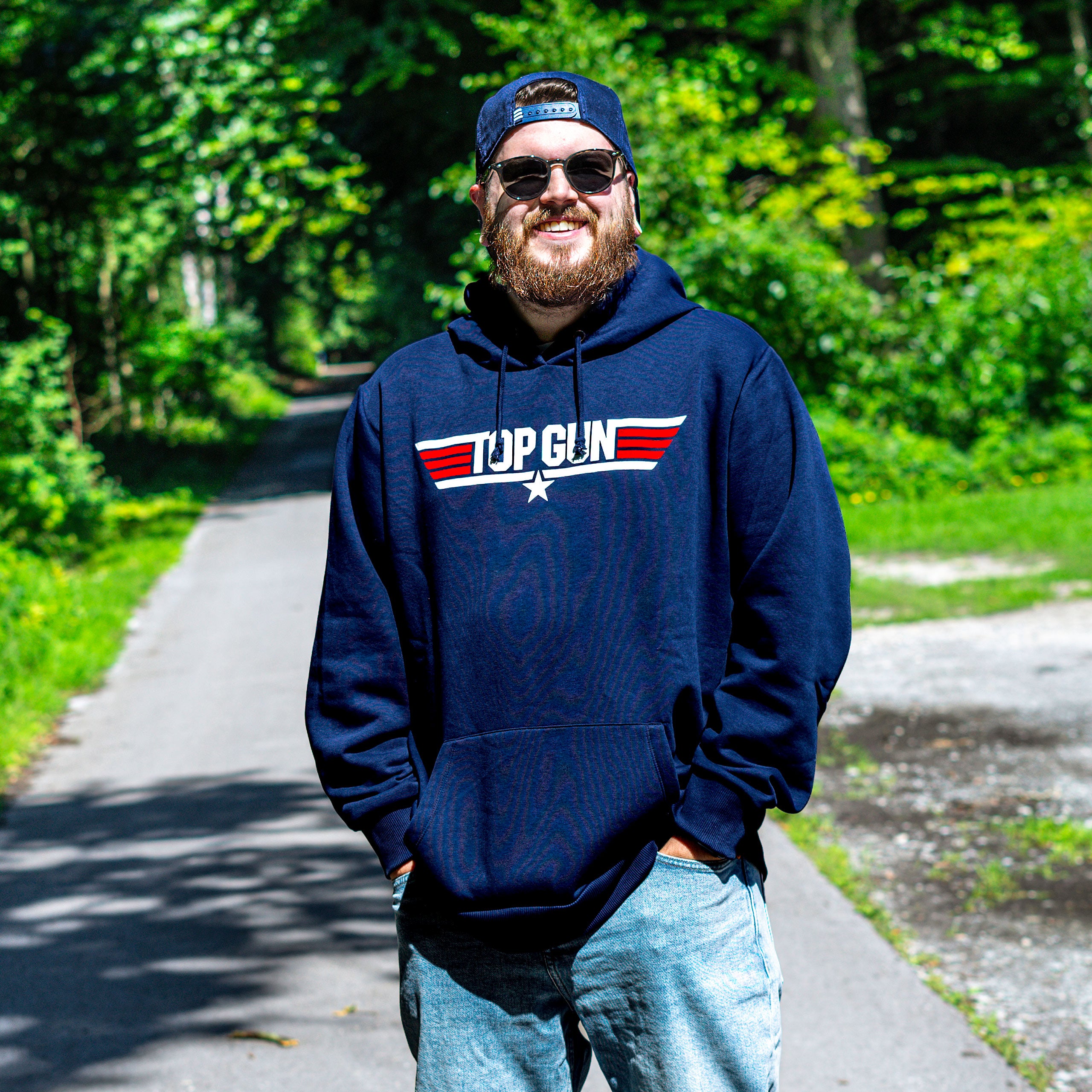 Imagen del producto Top Gun - Sudadera con capucha azul con logo
