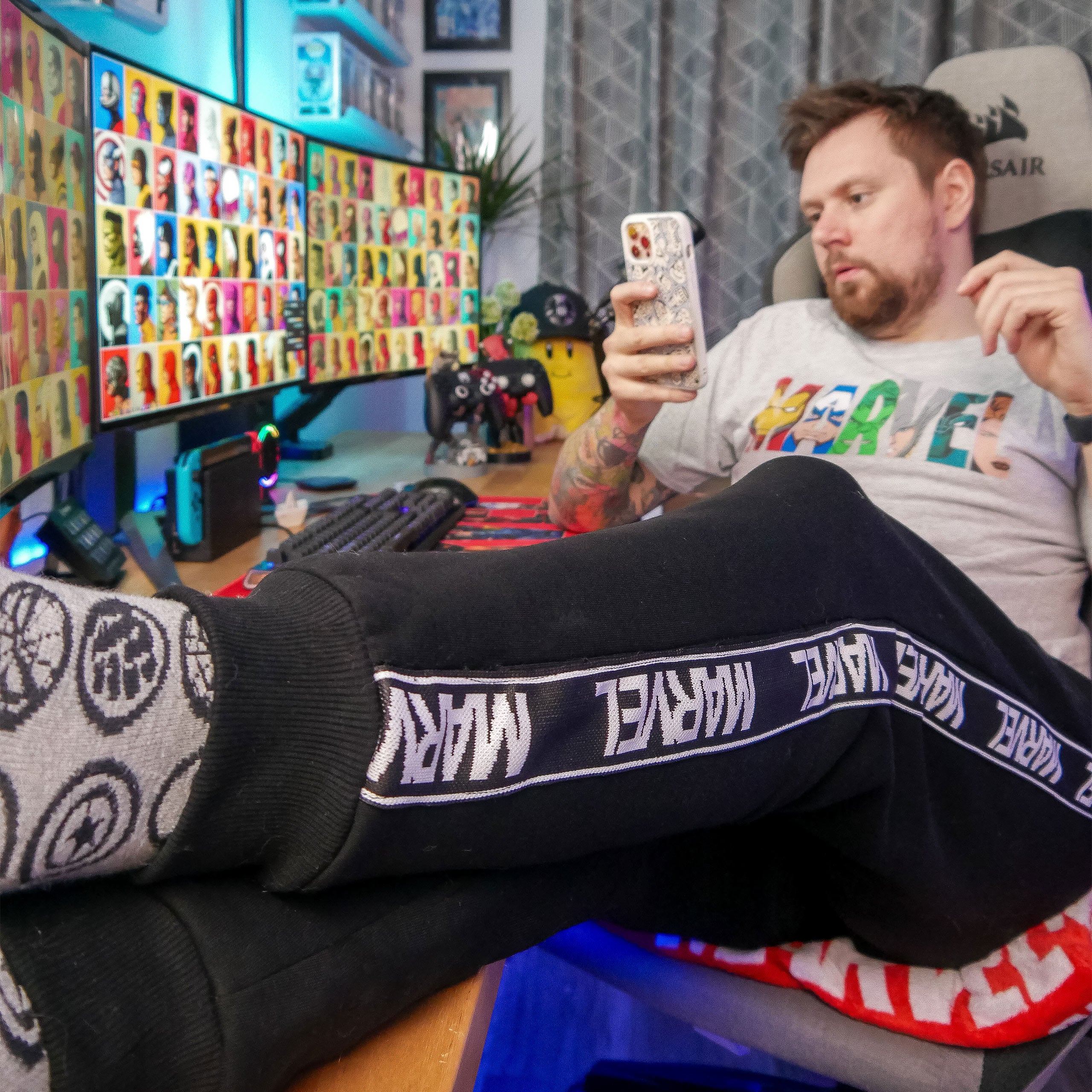 Imagen del producto Marvel - Pantalones de sudadera con logo negro