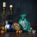 Imagen del producto Harry Potter - Set de dados RPG de Slytherin 5 piezas con bolsa de dados verde
