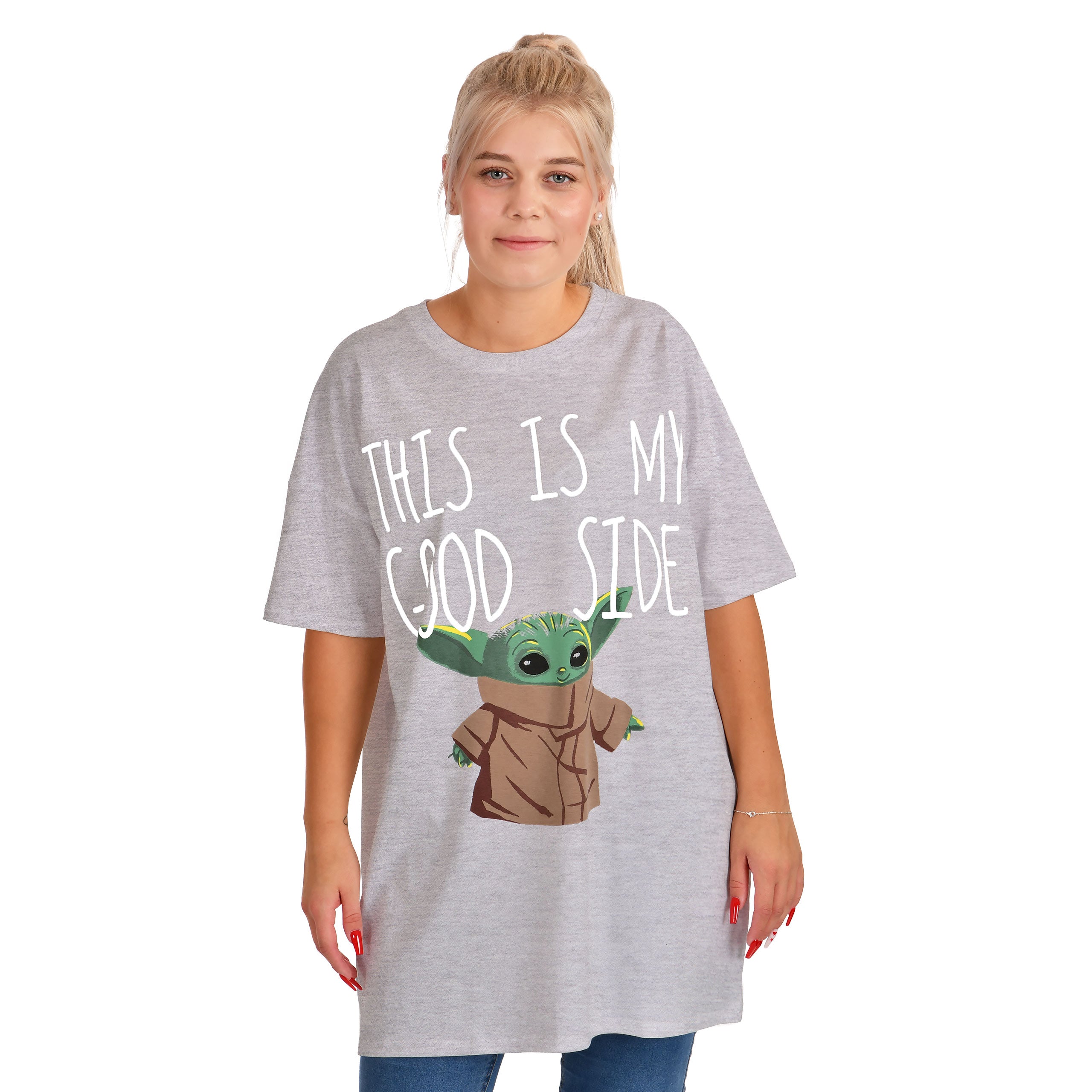 Imagen del producto Grogu Good Side Camiseta Oversize Blanca - Star Wars The Mandalorian