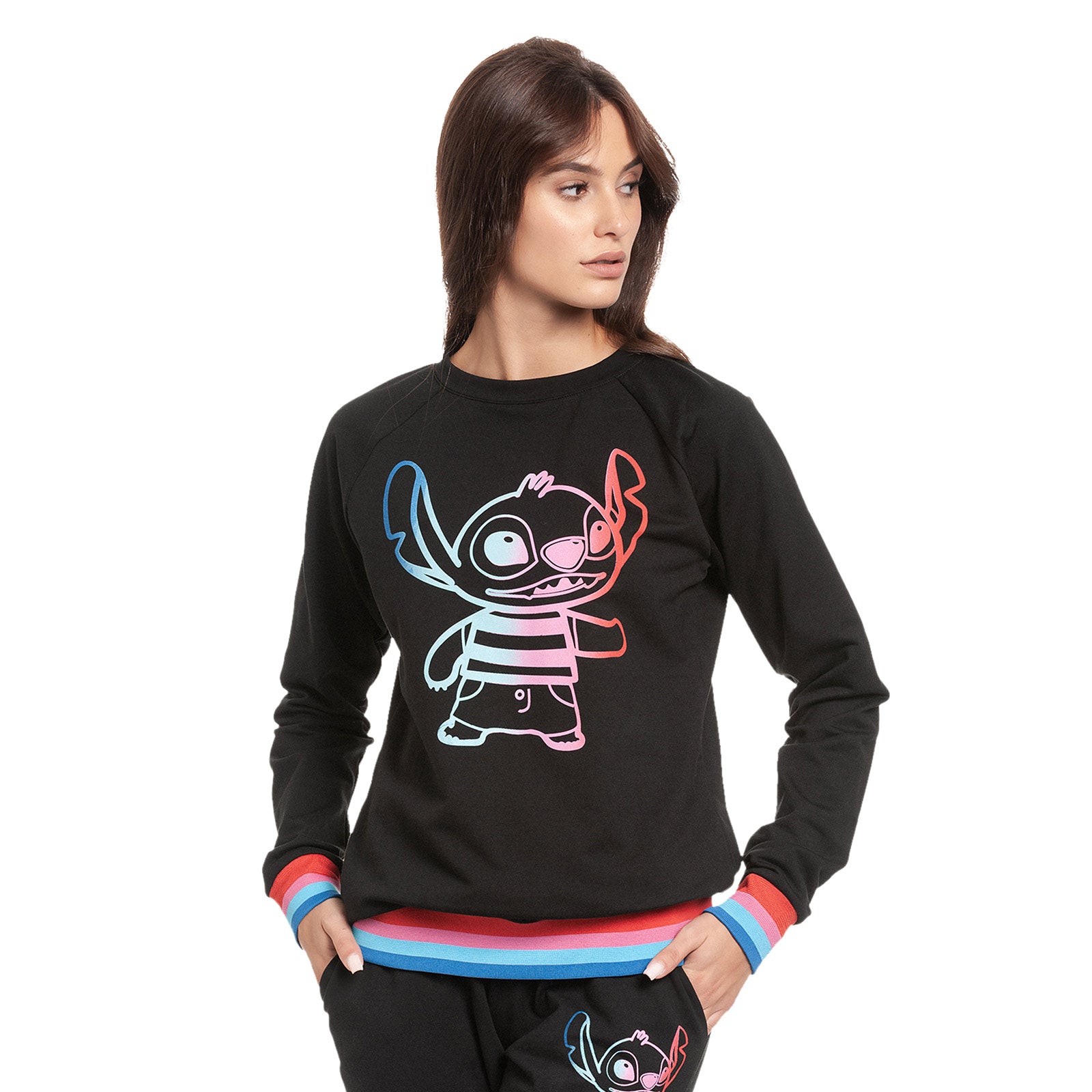 Imagen del producto Lilo & Stitch - Suéter Arco Iris Stitch para Mujeres Negro