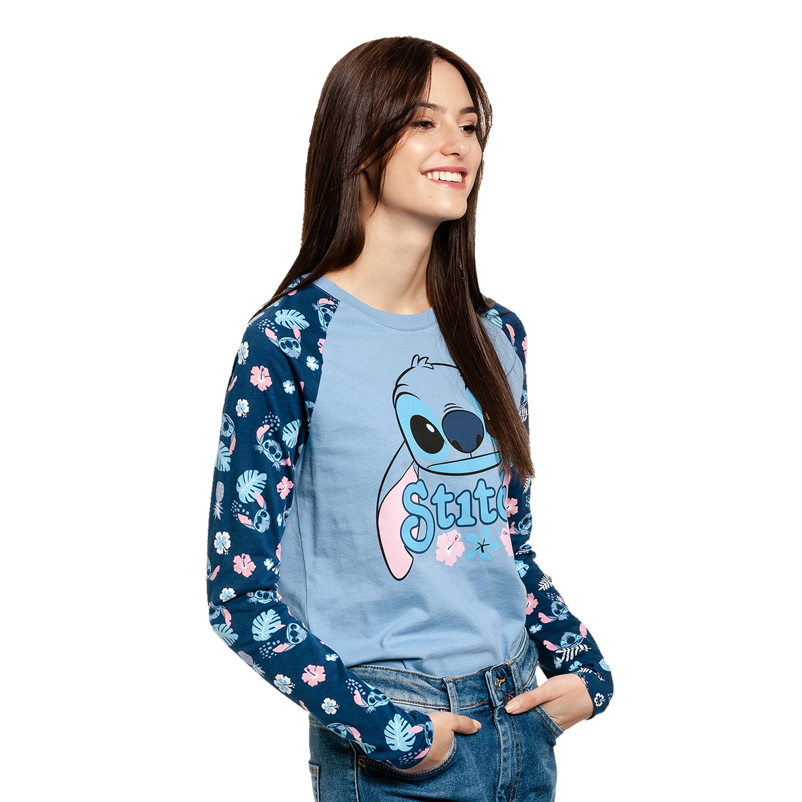 Imagen del producto Lilo & Stitch - Weird But Cute Raglan Longsleeve para mujeres azul