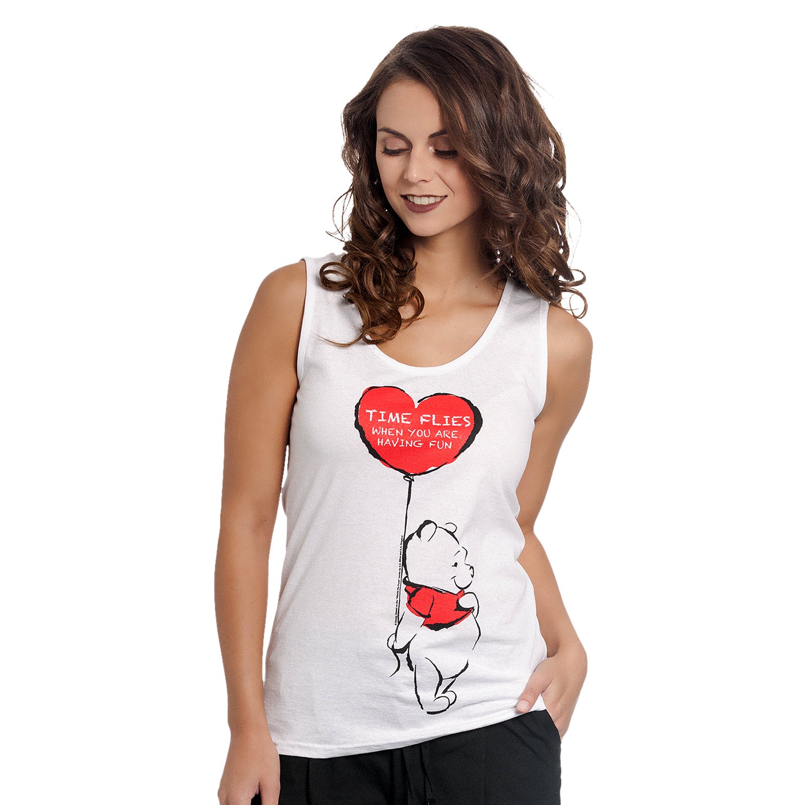 Imagen del producto Winnie Pooh - Time Flies Camiseta sin mangas para mujer blanca