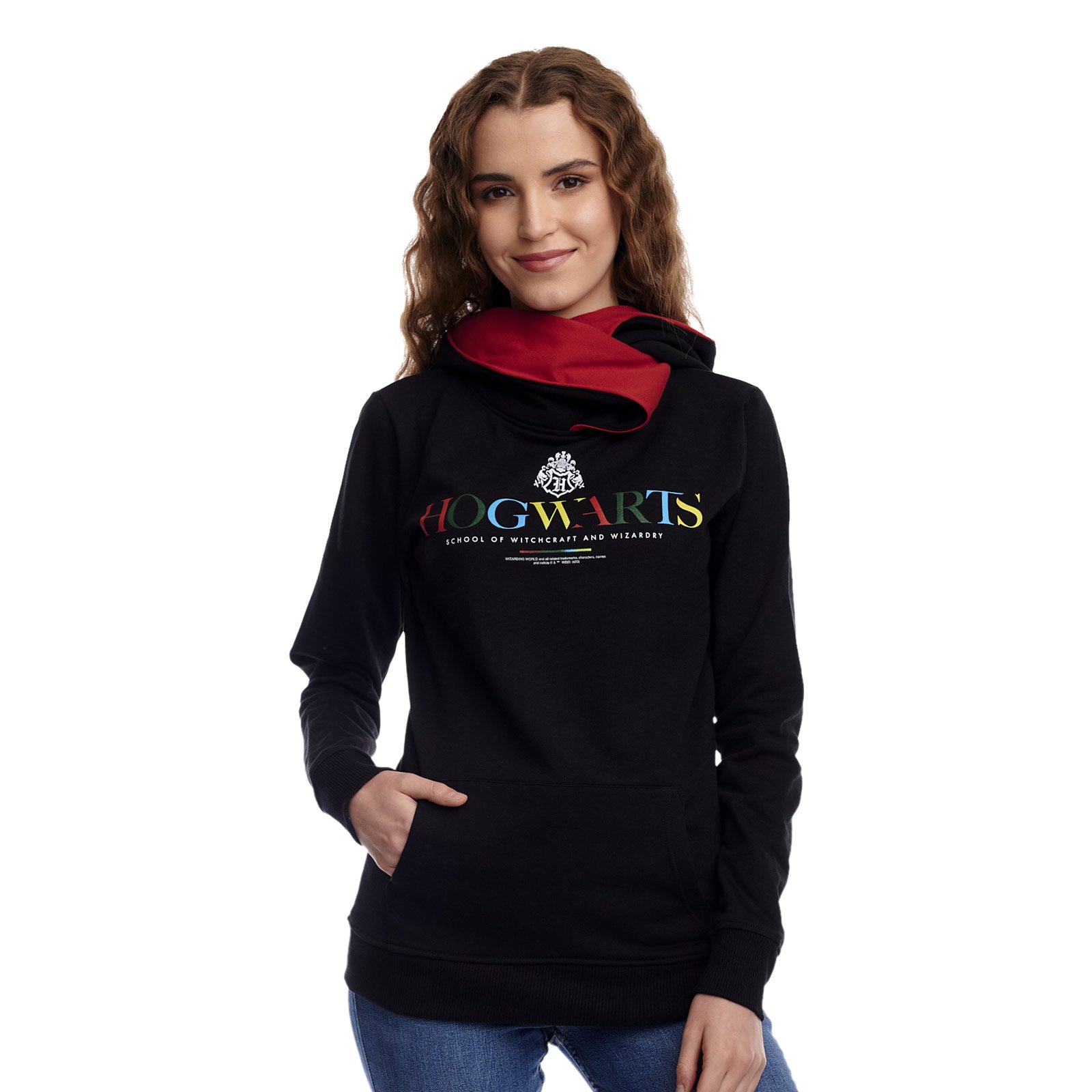 Imagen del producto Hoodie de Hogwarts con cuello bufanda negro - Harry Potter