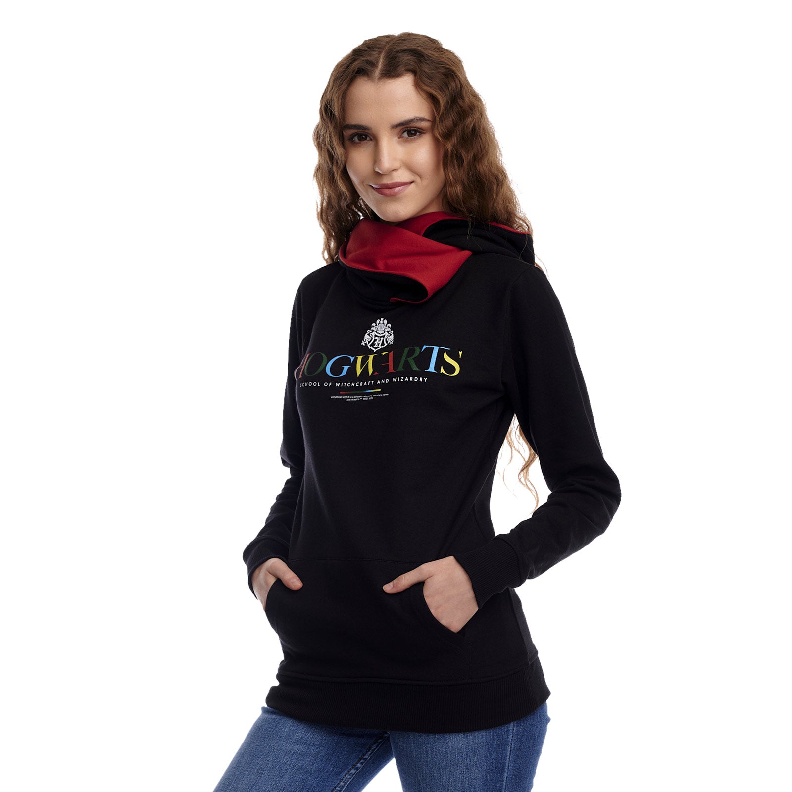 Imagen del producto Hoodie de Hogwarts con cuello bufanda negro - Harry Potter