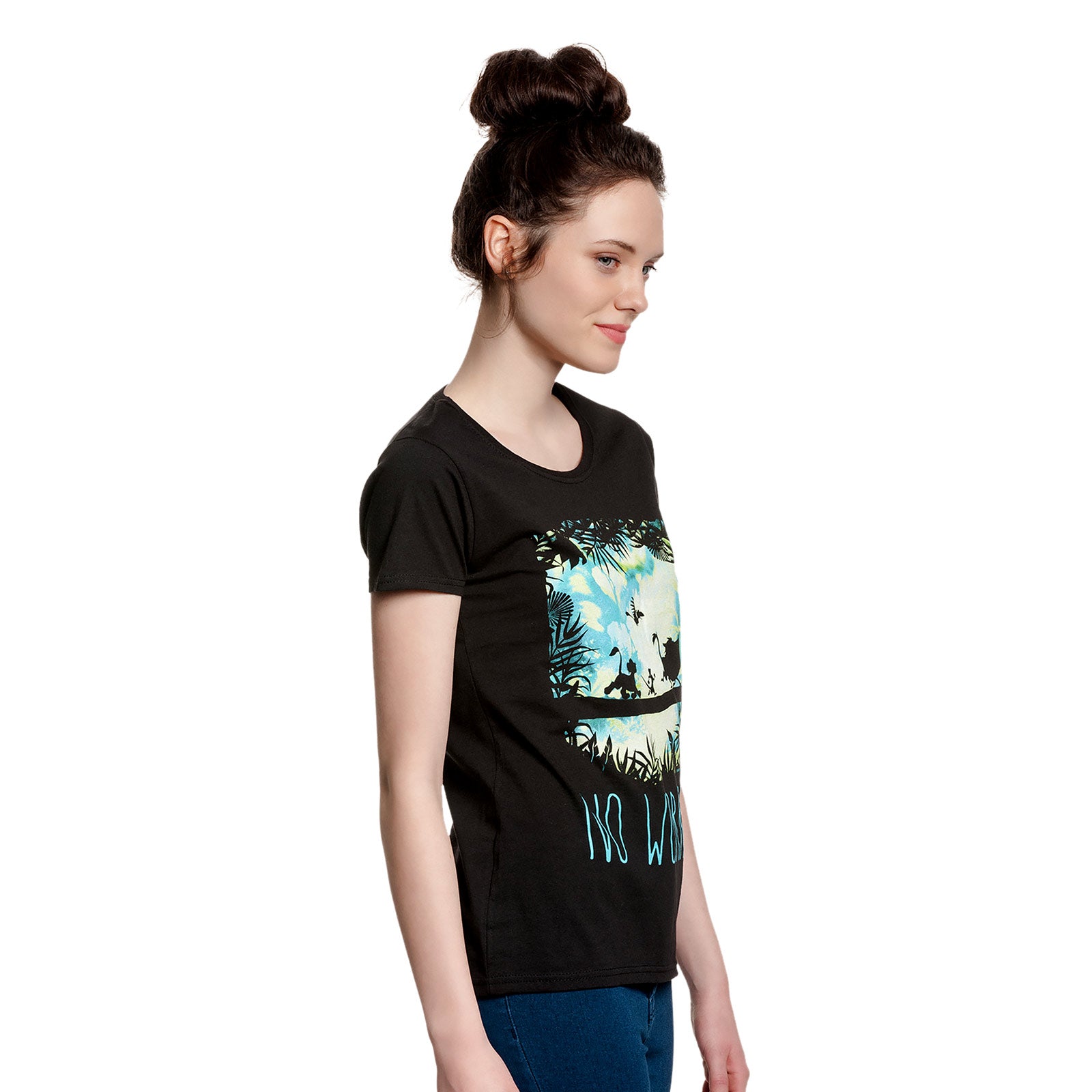Imagen del producto El Rey León - Camiseta para mujer No Worries negra