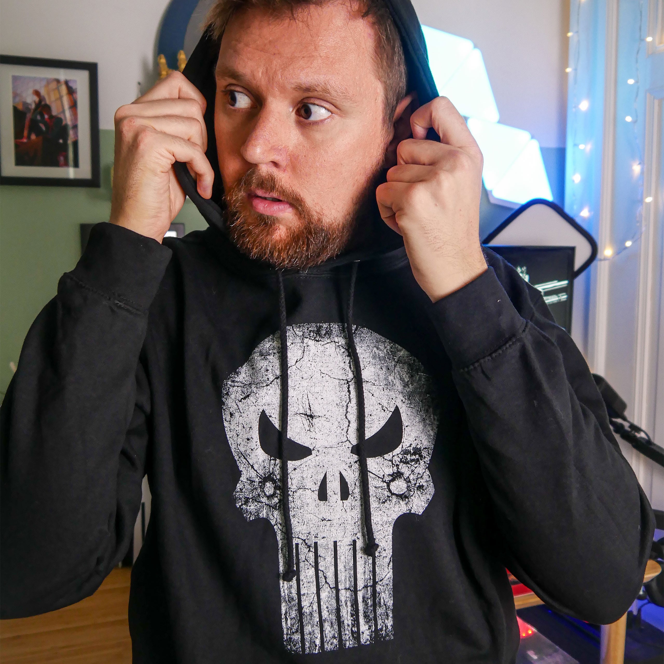 Imagen del producto Punisher - Sudadera con capucha negra 'Punishment Delivered'