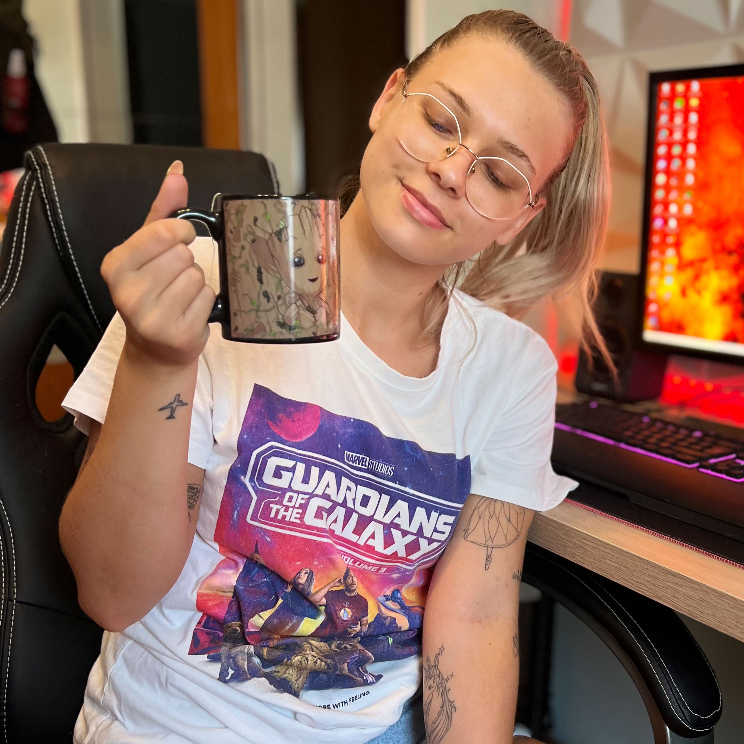 Imagen del producto Guardianes de la Galaxia - Camiseta de la tripulación blanca