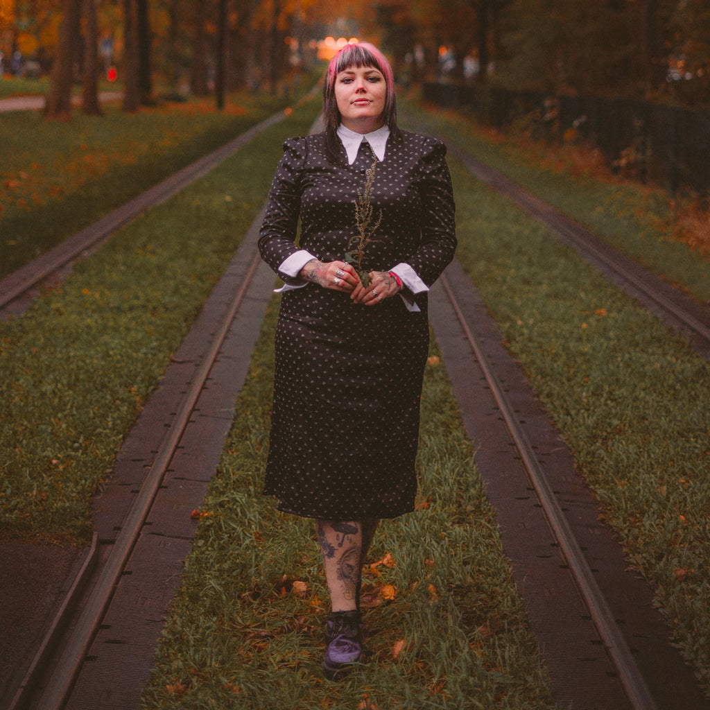 Imagen del producto Vestido de disfraz de Wednesday Addams para mujer en negro