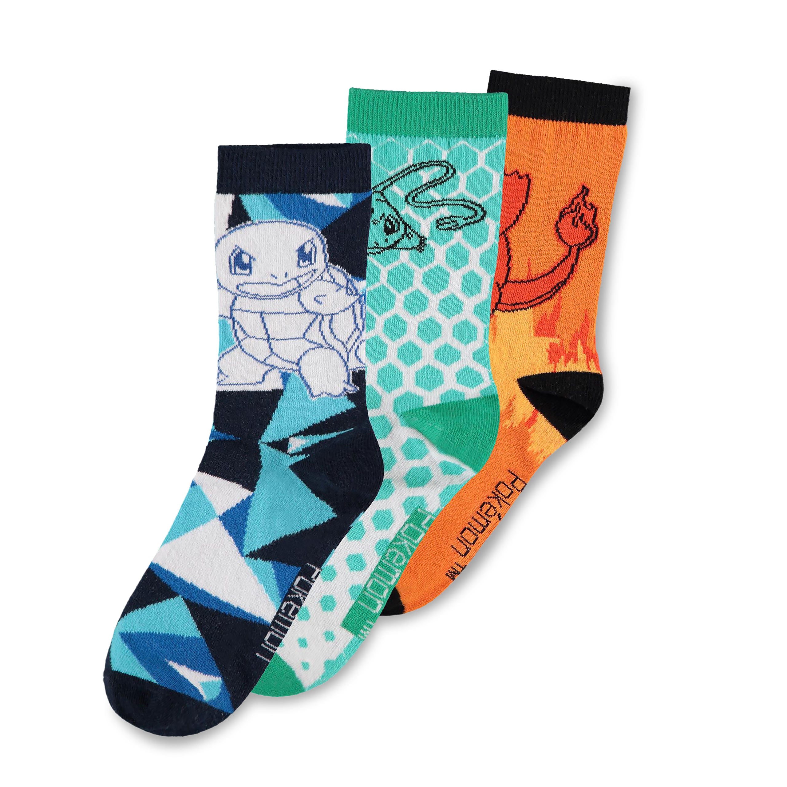 Imagen del producto Pokemon - Set de 3 pares de calcetines Charmander, Squirtle, Bulbasaur