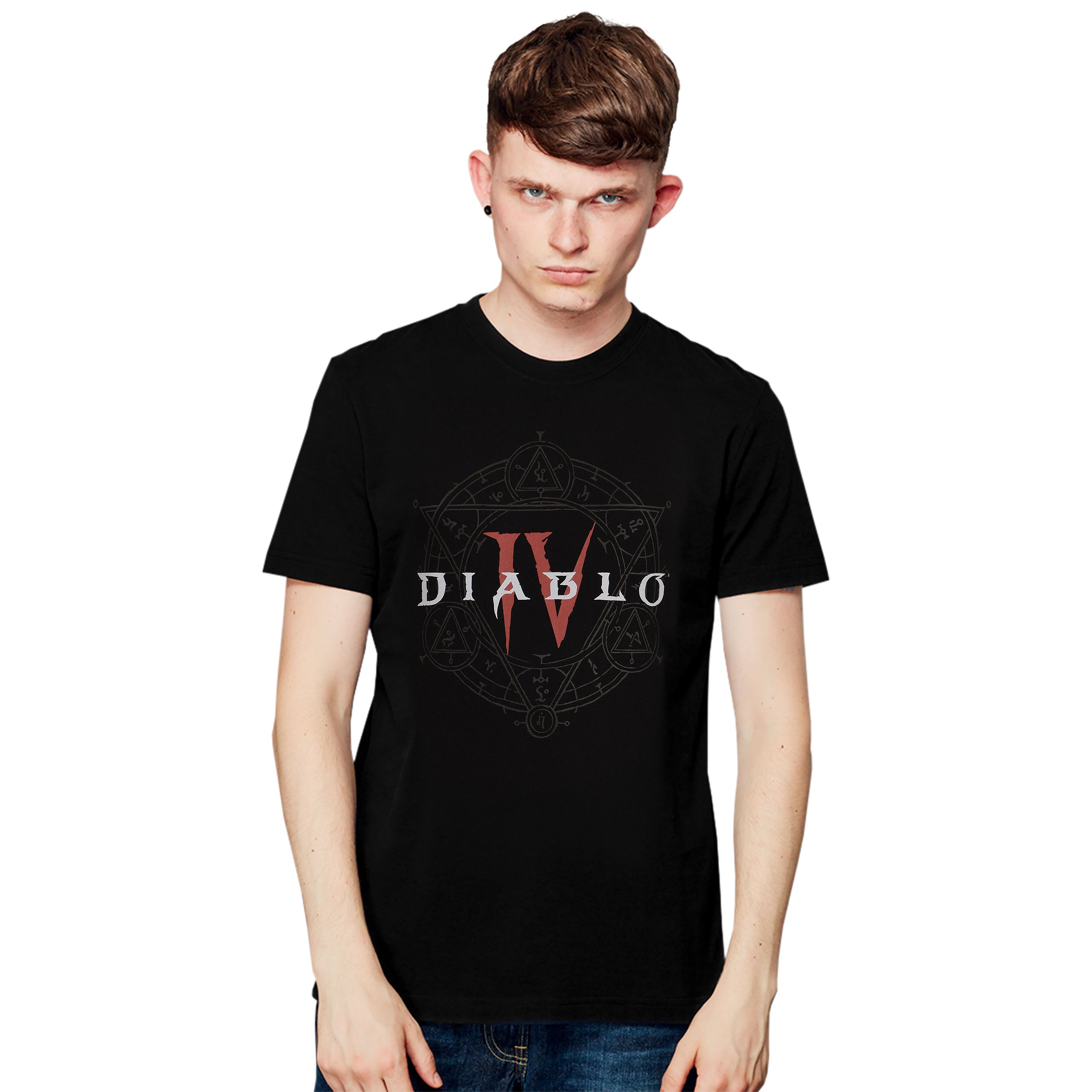 Imagen del producto Diablo IV - Camiseta negra con logo de hexagrama