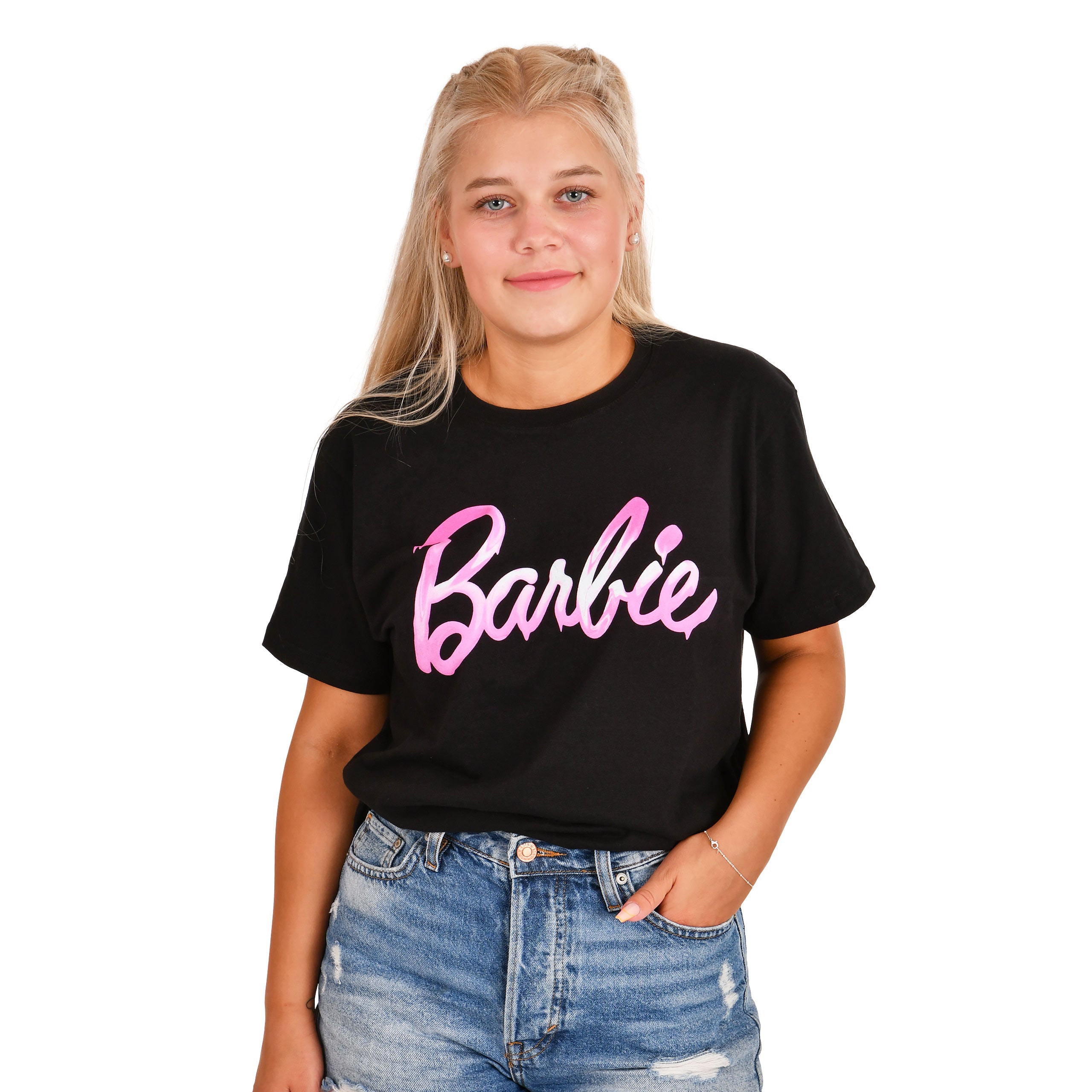 Imagen del producto Barbie - Camiseta negra con logo derretido