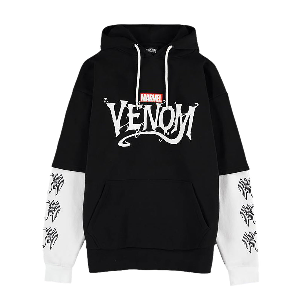 Imagen del producto Venom - Sudadera con capucha negra y blanca con logo