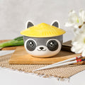 Imagen del producto Tazón Kawaii de Mapache con Tapa para Fans de Anime