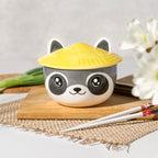 Imagen del producto Tazón Kawaii de Mapache con Tapa para Fans de Anime