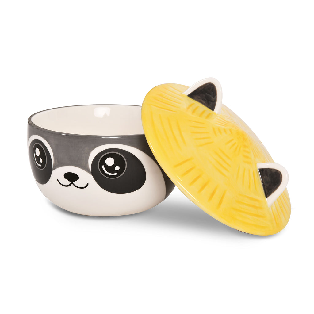 Imagen del producto Tazón Kawaii de Mapache con Tapa para Fans de Anime