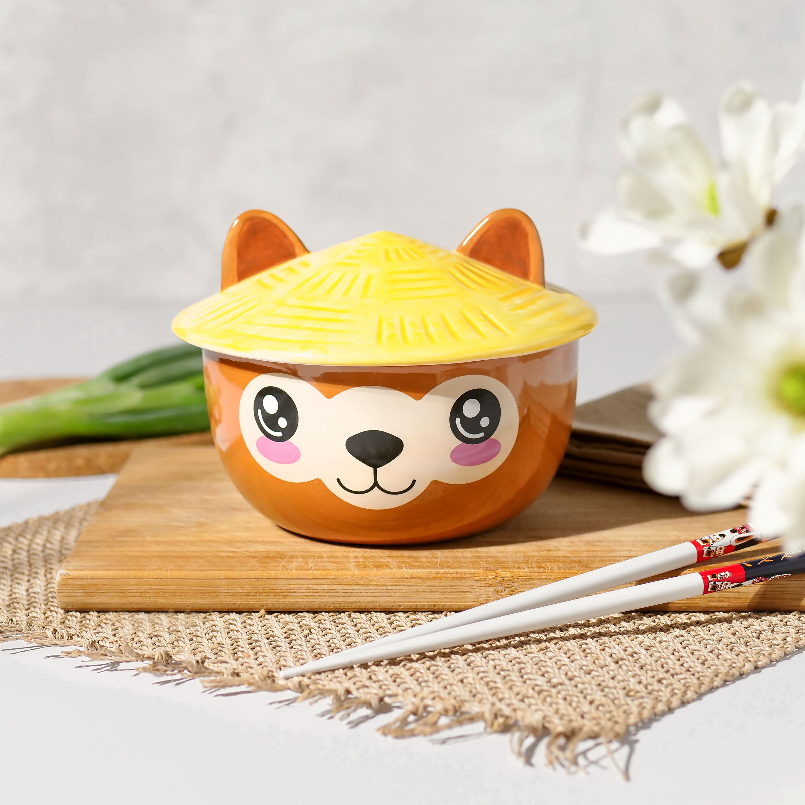 Imagen del producto Tazón Kawaii de Alpaca con tapa para fans de Anime