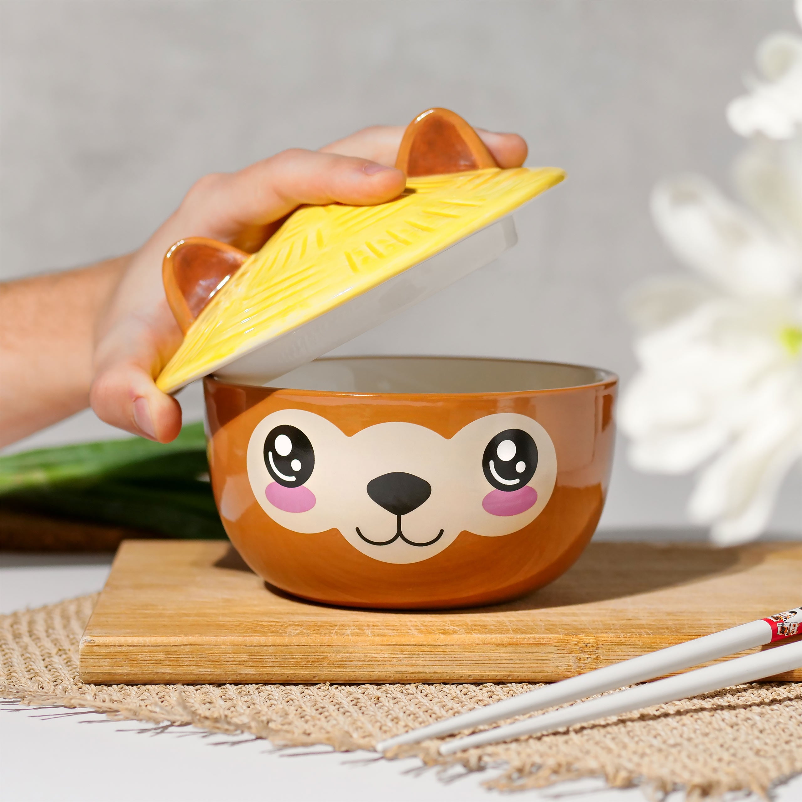 Imagen del producto Tazón Kawaii de Alpaca con tapa para fans de Anime