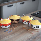 Imagen del producto Tazón Kawaii de Nutria con tapa para fans del Anime
