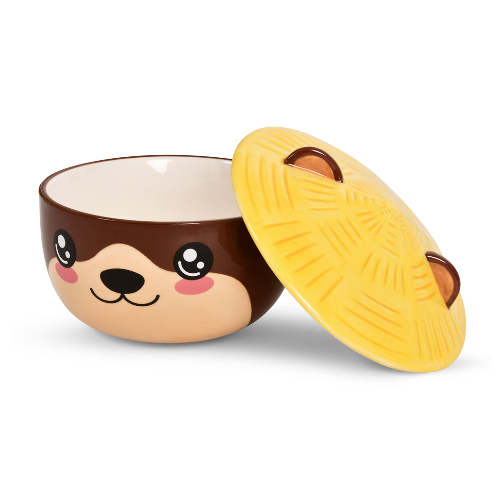 Imagen del producto Tazón Kawaii de Nutria con tapa para fans del Anime