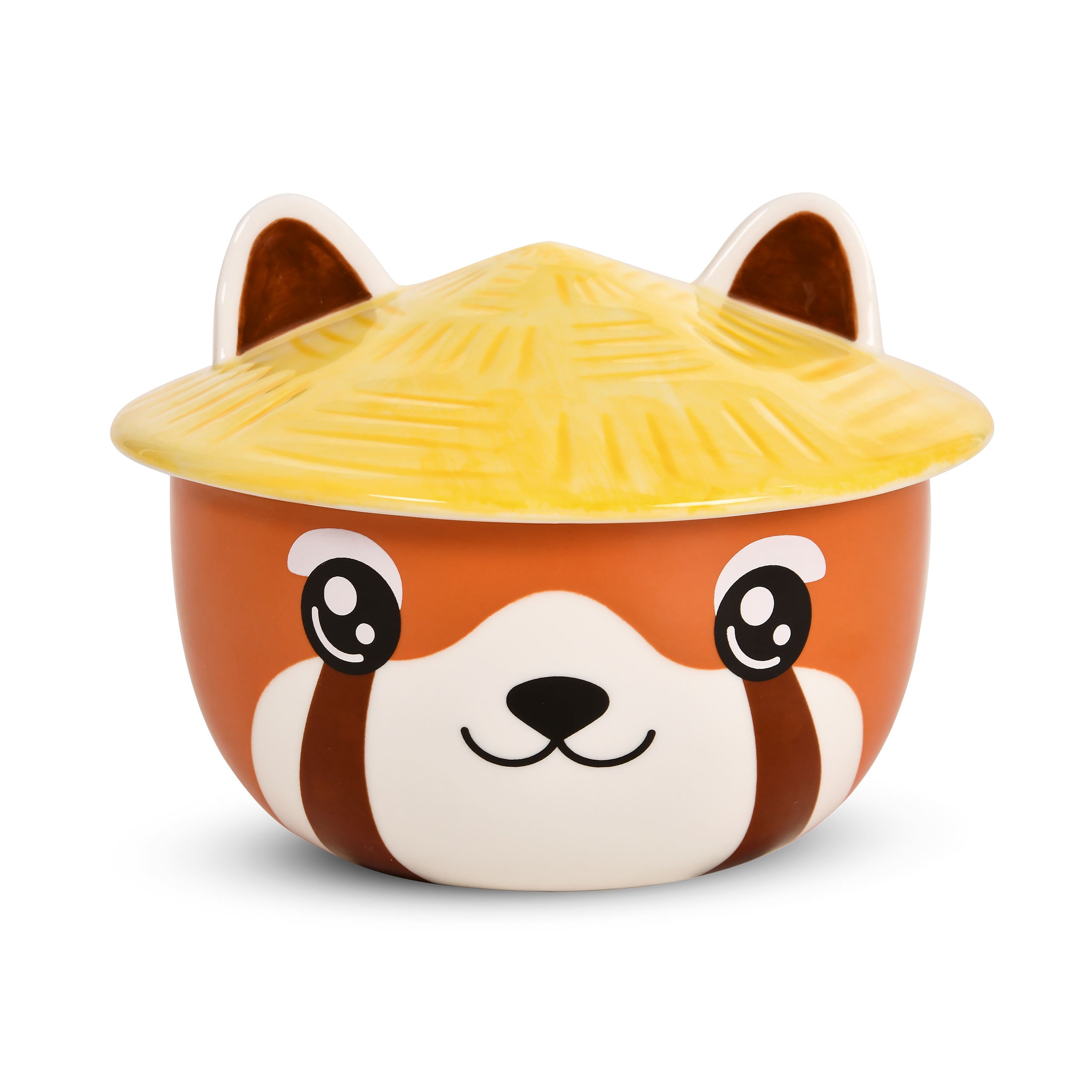 Imagen del producto Tazón Kawaii de Panda Rojo con tapa para fans del Anime