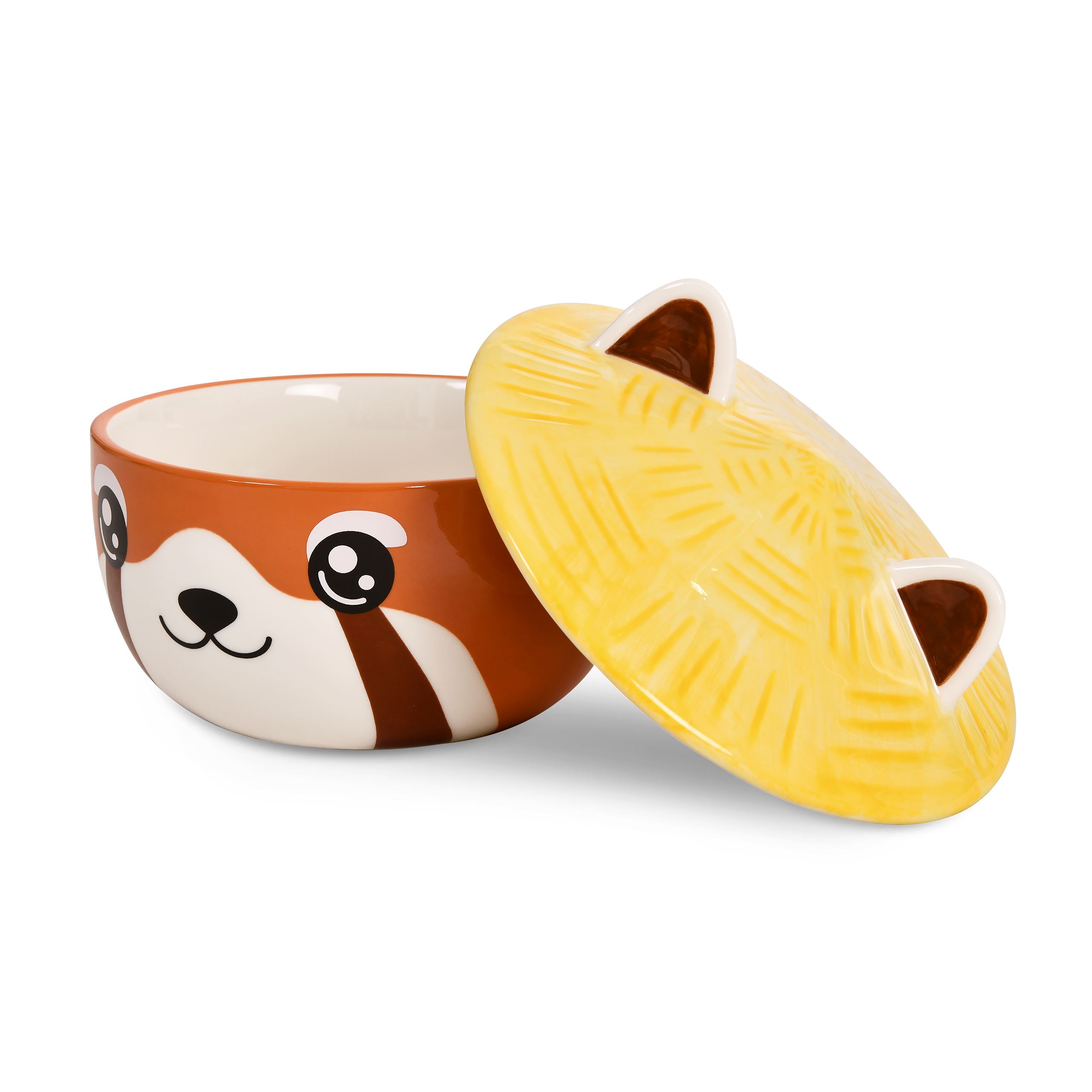 Imagen del producto Tazón Kawaii de Panda Rojo con tapa para fans del Anime