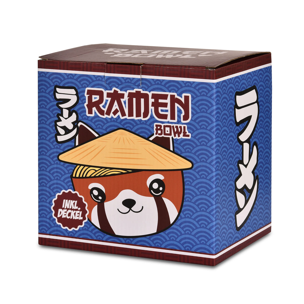 Imagen del producto Tazón Kawaii de Panda Rojo con tapa para fans del Anime