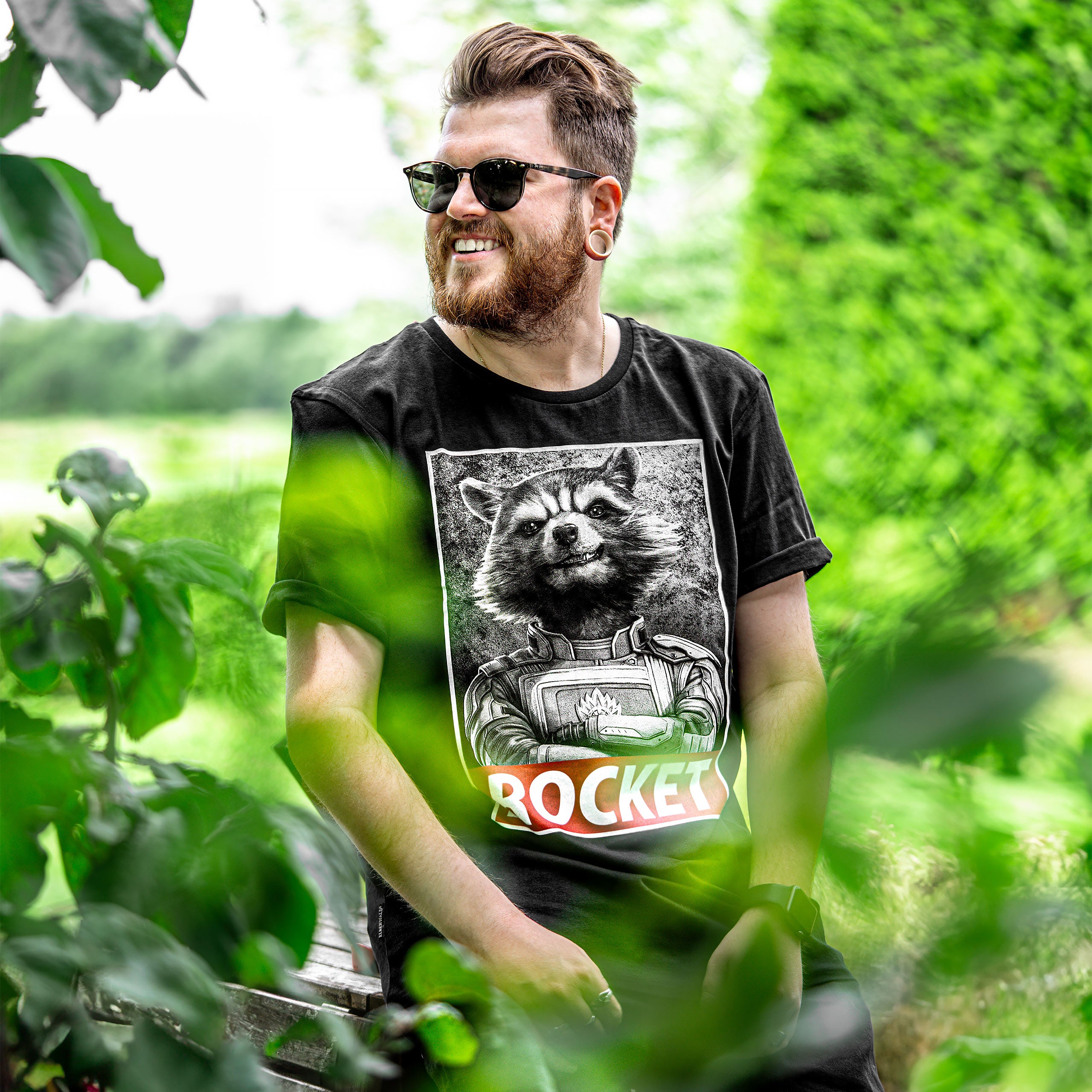 Imagen del producto Camiseta Rocket Raccoon negra - Marvel