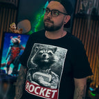 Imagen del producto Camiseta Rocket Raccoon negra - Marvel