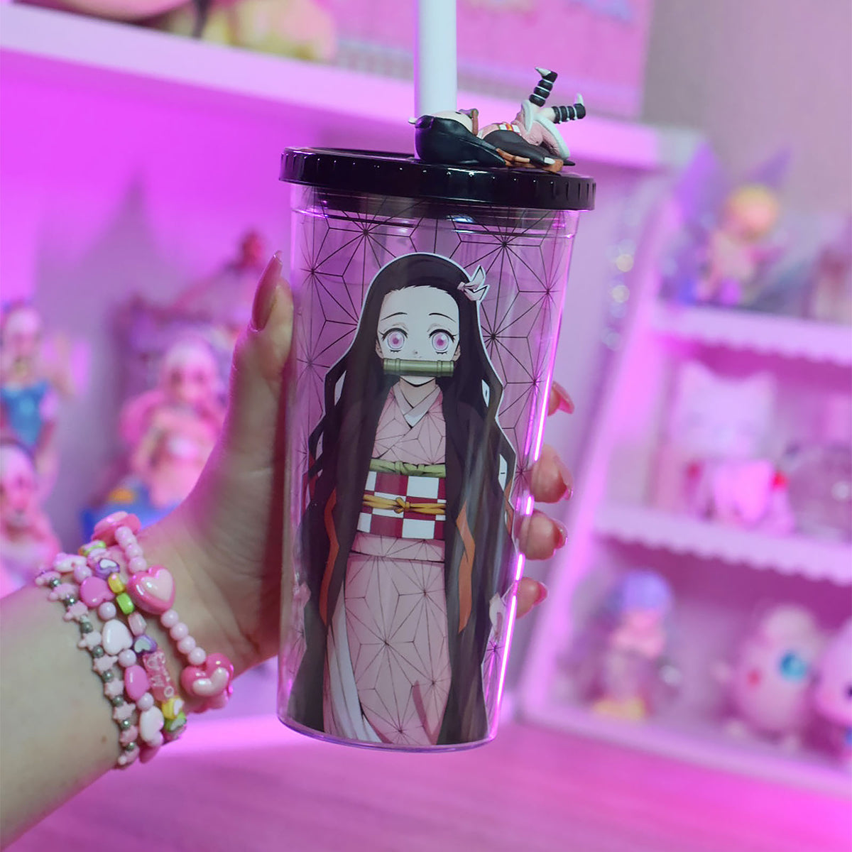 Imagen del producto Demon Slayer - Vaso de Nezuko Kamado con pajita