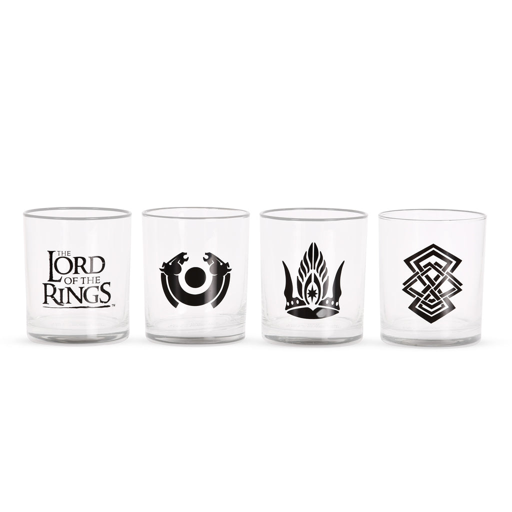 Imagen del producto Set de 4 vasos con símbolos de la Tierra Media - El Señor de los Anillos
