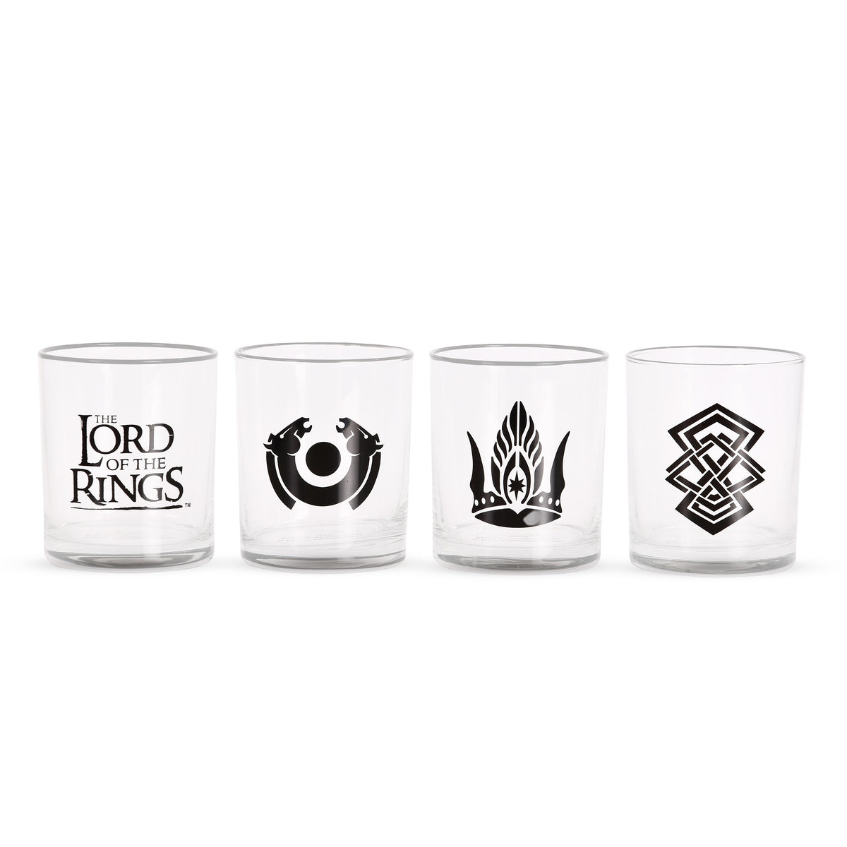 Imagen del producto Set de 4 vasos con símbolos de la Tierra Media - El Señor de los Anillos